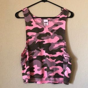 PINK Camo muscle shirt